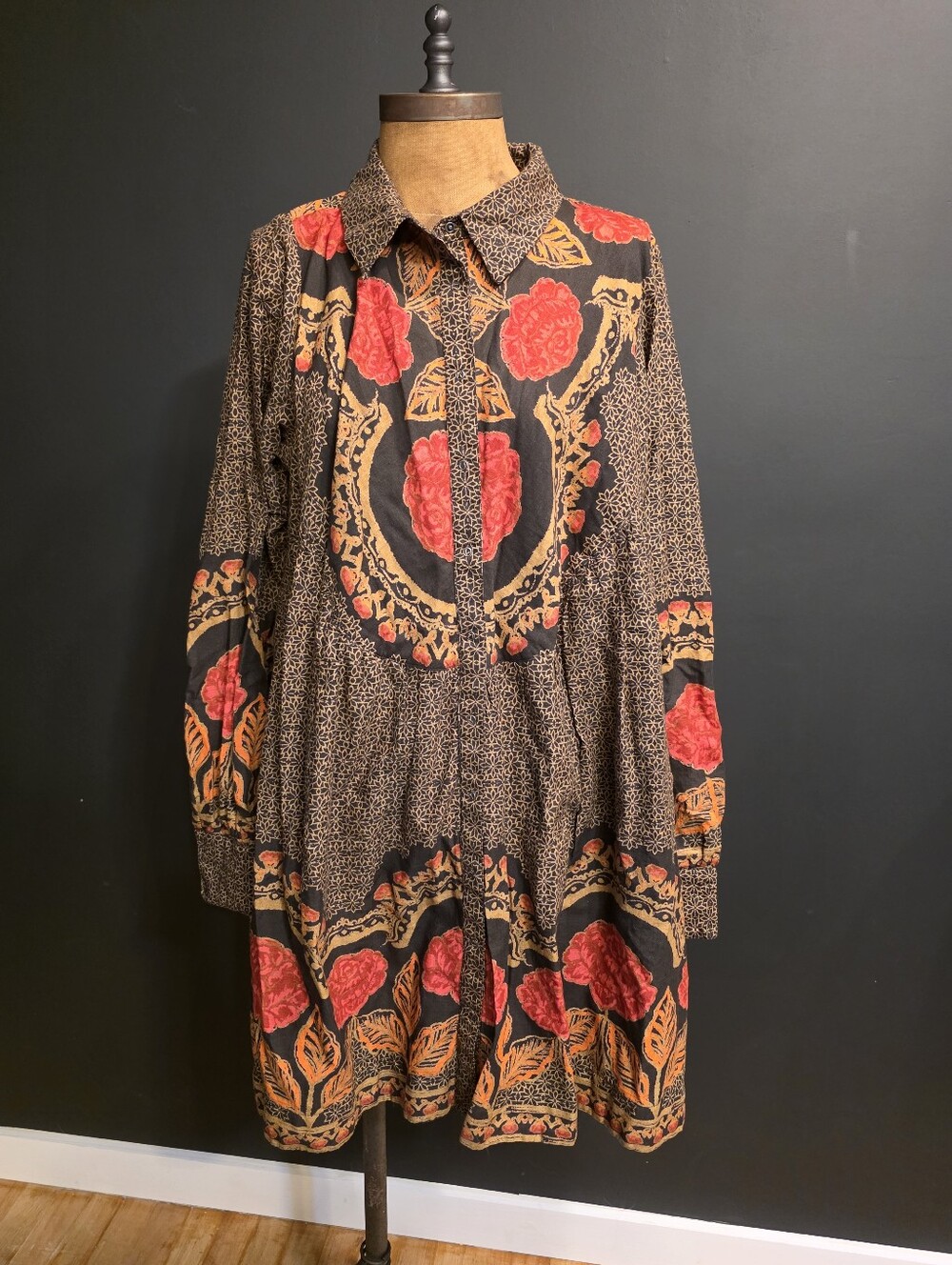 Free People Smell the Roses Dress in Dark Coffee Size Medium